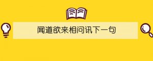 闻道欲来相问讯下一句