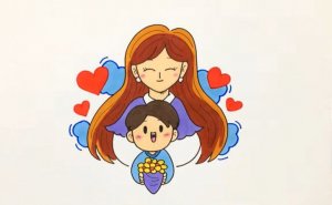 儿童母亲节简笔画图片教程简单又漂亮