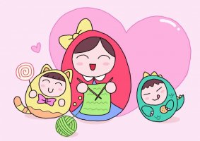 不倒翁母亲节贺卡怎么画简单又漂亮