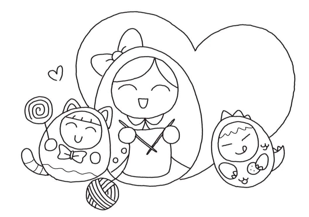 不倒翁母亲节贺卡怎么画简单又漂亮