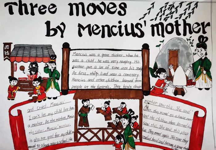 中国传统文化故事英语手抄报图片