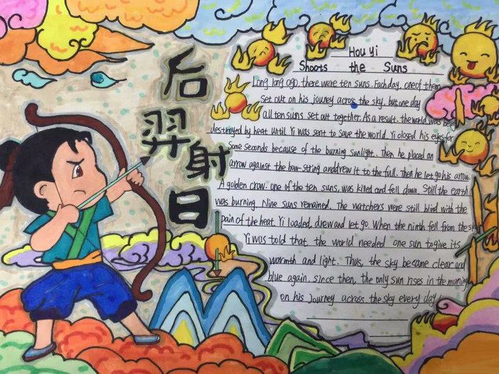 中国传统文化故事英语手抄报图片