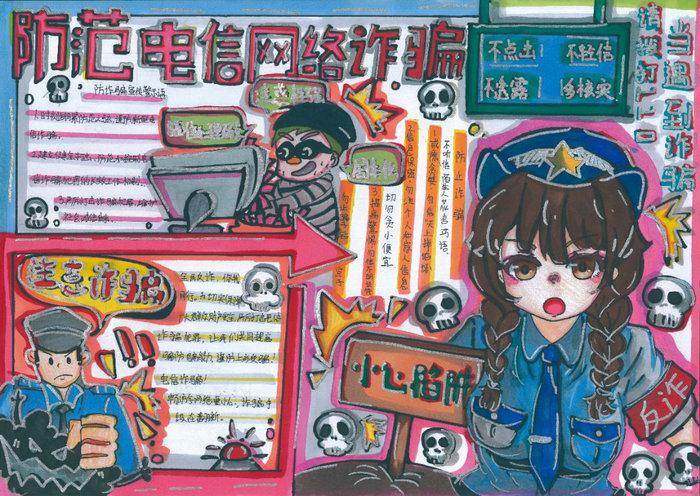预防电信诈骗主题的手抄报图片