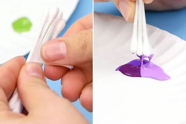 幼儿学画画：棉签印画薰衣草