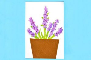 幼儿学画画：棉签印画薰衣草(步骤图解)