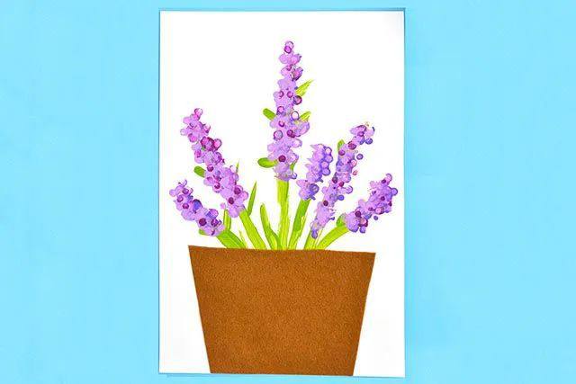 幼儿学画画：棉签印画薰衣草