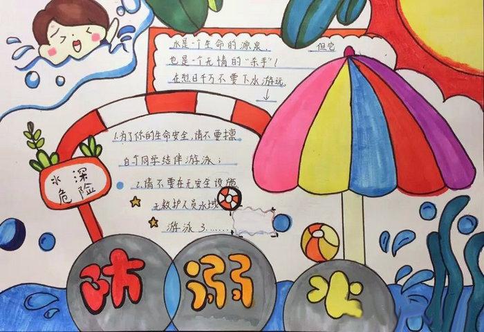 一二三年级防溺水手抄报绘画图片