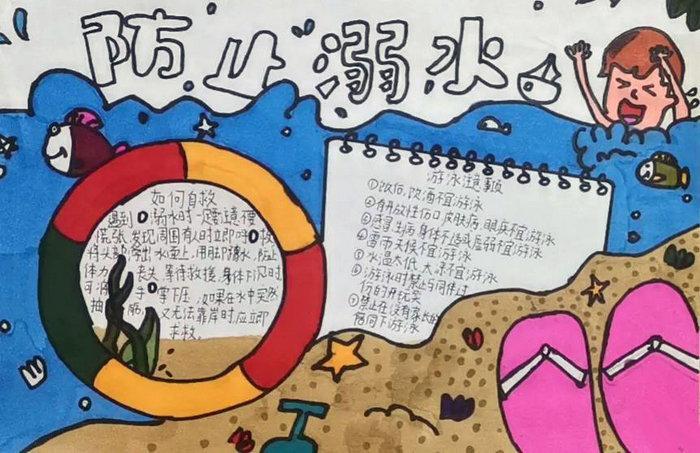 一二三年级防溺水手抄报绘画图片