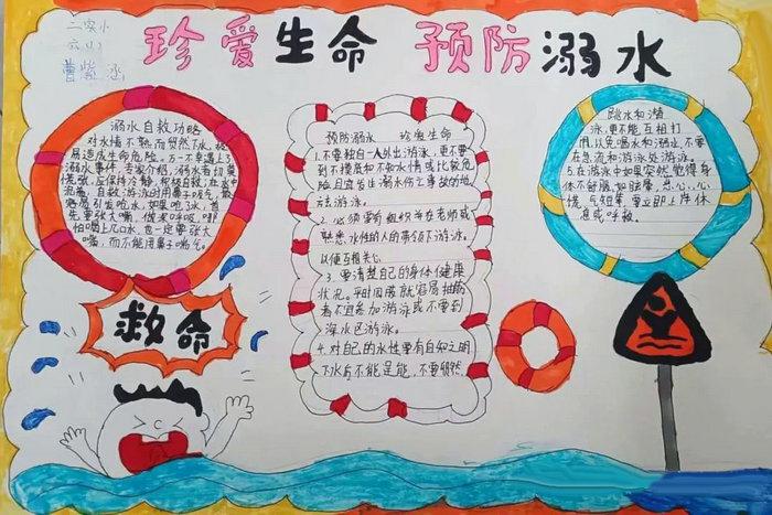 一二三年级防溺水手抄报绘画图片