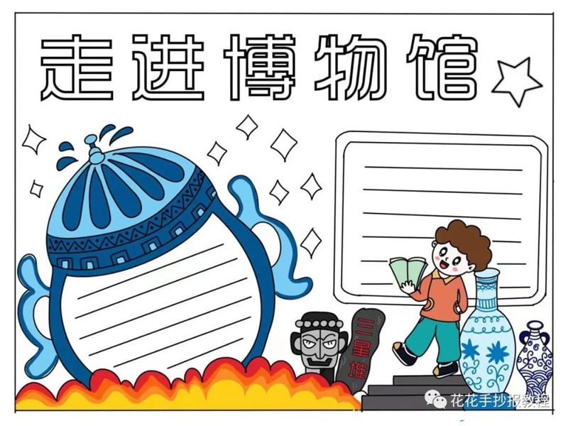 518国际博物馆日走进博物馆手抄报图片教程
