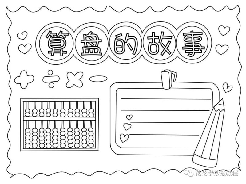 中国传统文化算盘手抄报图片教程