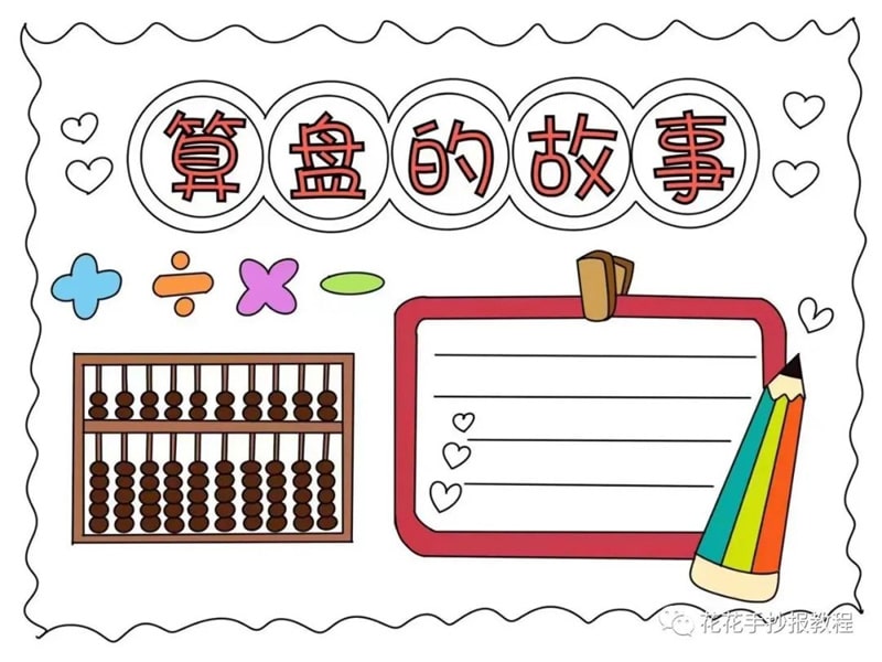 中国传统文化算盘手抄报图片教程