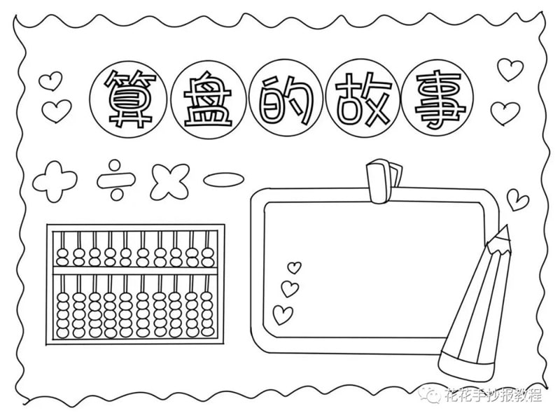 中国传统文化算盘手抄报图片教程