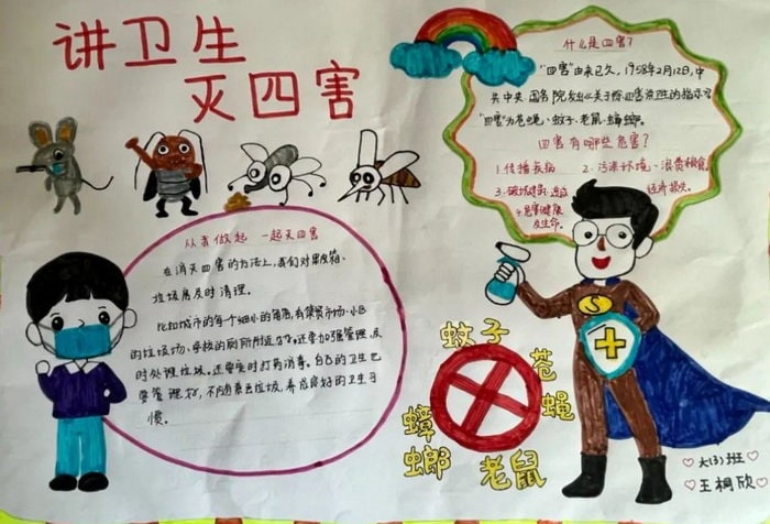 除四害手抄报图片简单又漂亮