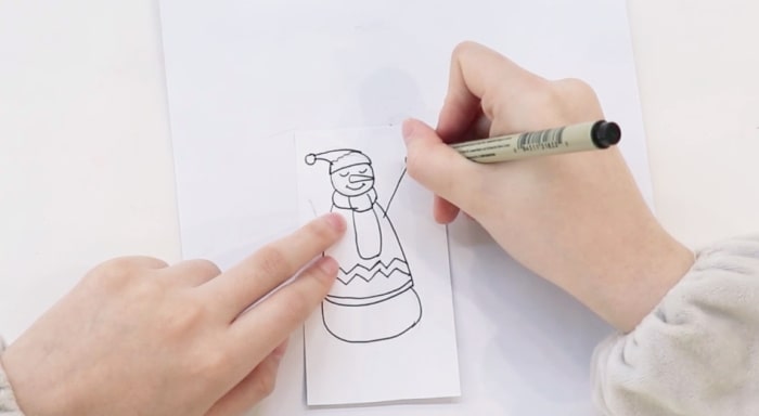 雪人书签的制作方法