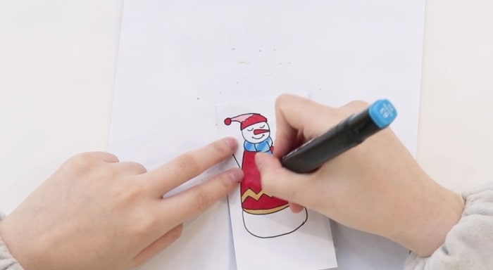 雪人书签的制作方法