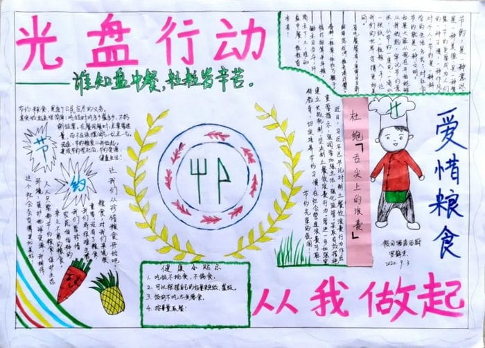 光盘行动手抄报图片及内容简约好画