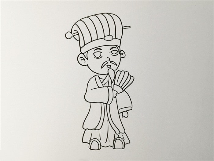 诸葛亮简笔画教程带颜色