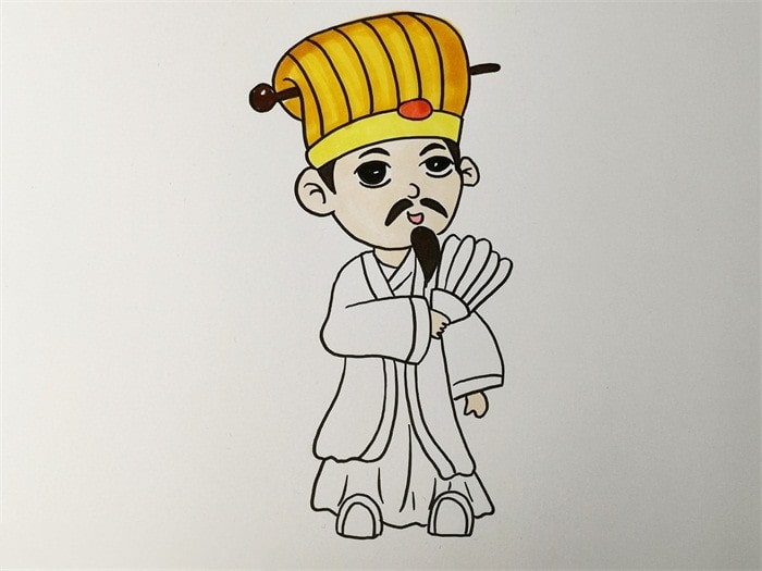 诸葛亮简笔画教程带颜色