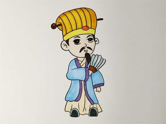 诸葛亮简笔画教程带颜色