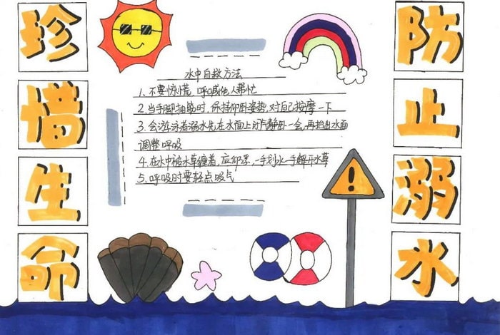 3～4年级简单防溺水手抄报图片及内容