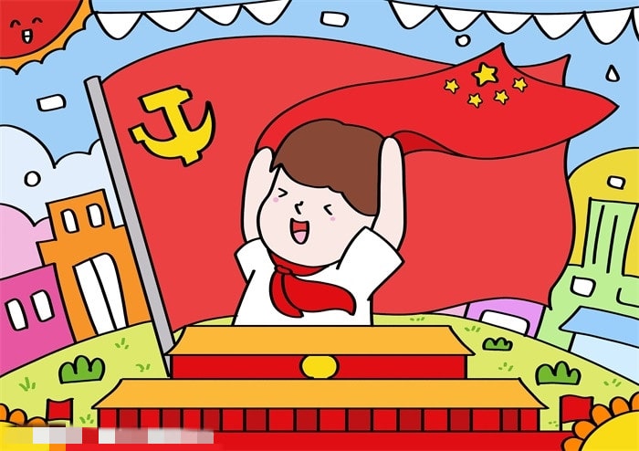 关于国庆节的儿童画怎么画