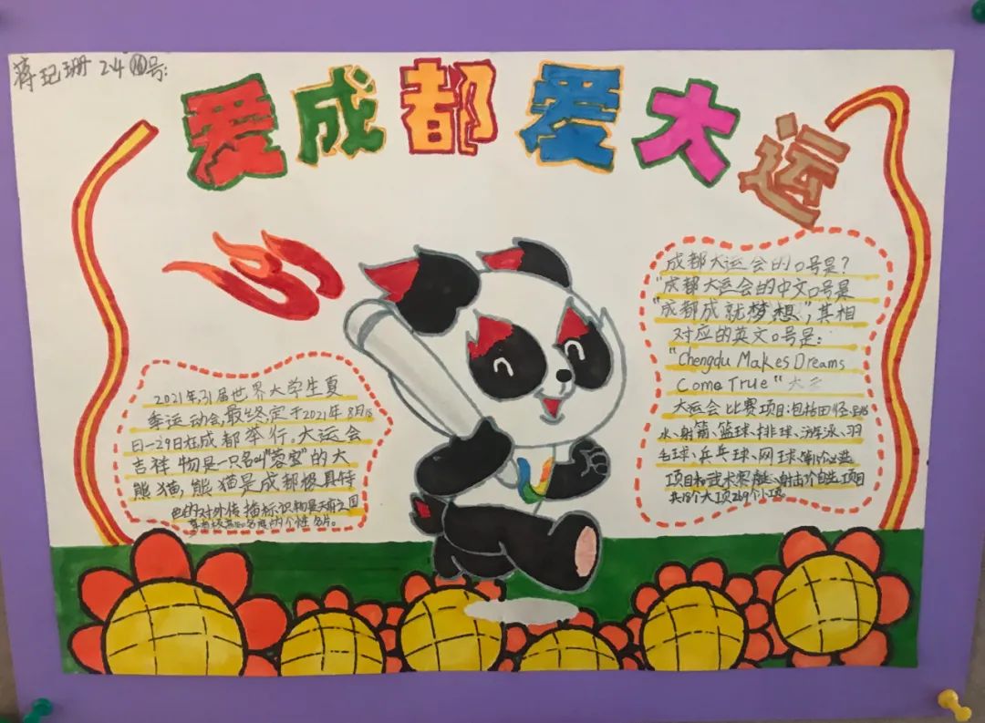 小学生成都大运会小报手抄报图片