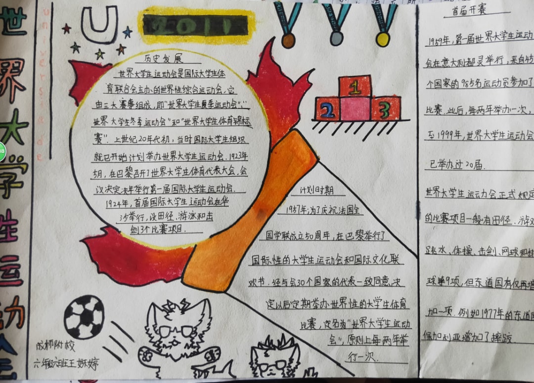 “爱成都，迎大运”成都大运会手抄报图片