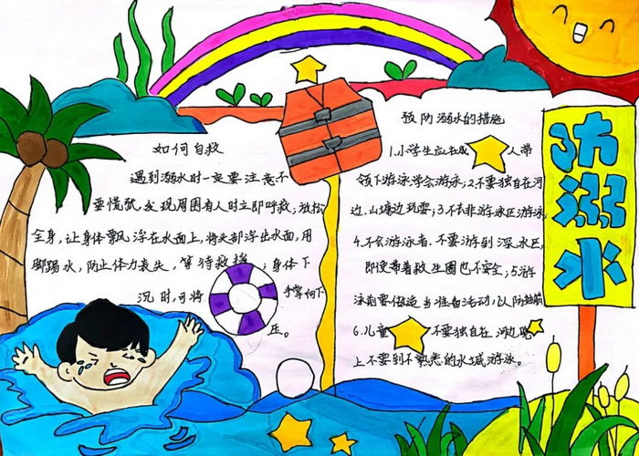 简单好画的夏季防溺水手抄报图片及内容
