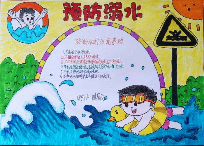简单好画的夏季防溺水手抄报图片及内容
