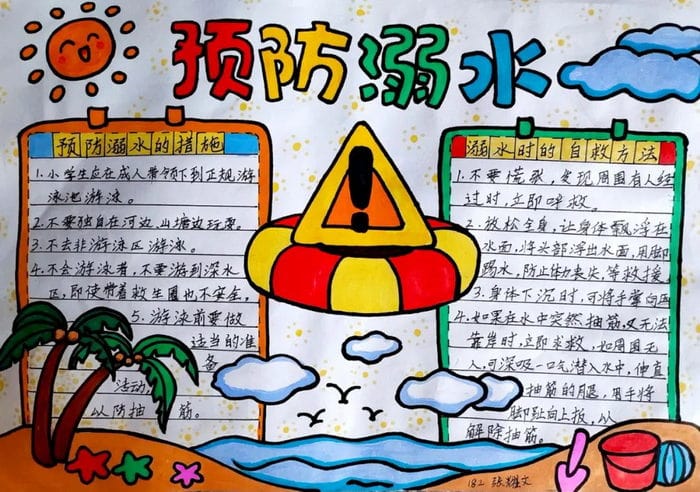 简单好画的夏季防溺水手抄报图片及内容