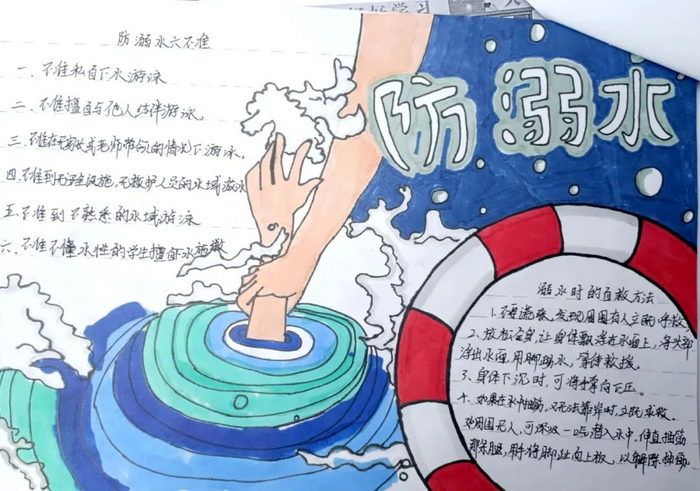 简单好画的夏季防溺水手抄报图片及内容