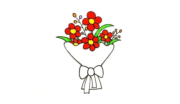 花束简笔画怎么画图片教程