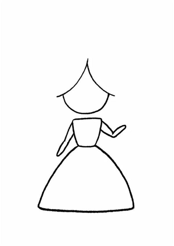 美丽动人的公主简笔画图片教程