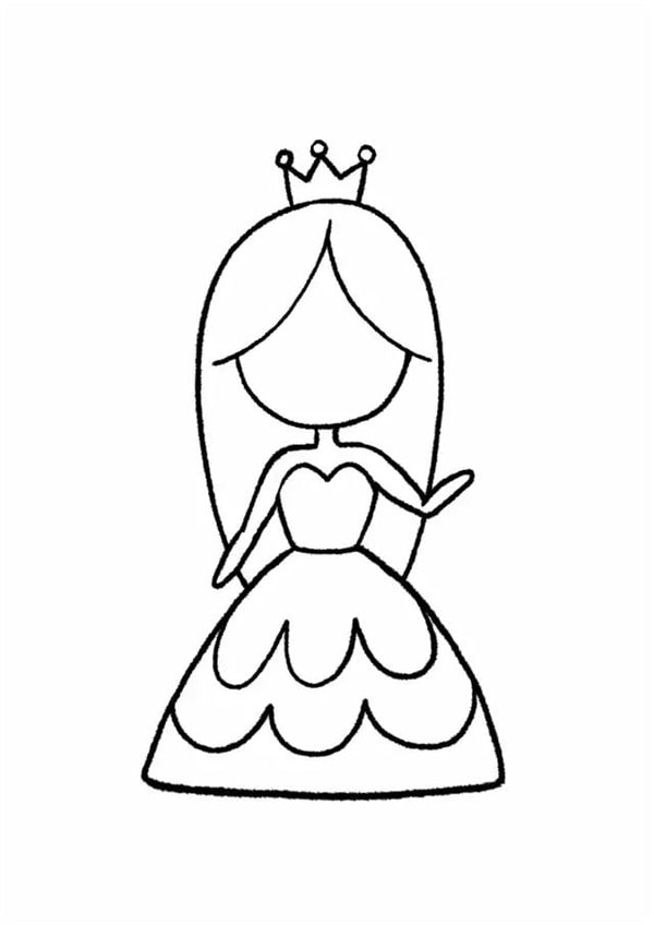 美丽动人的公主简笔画图片教程
