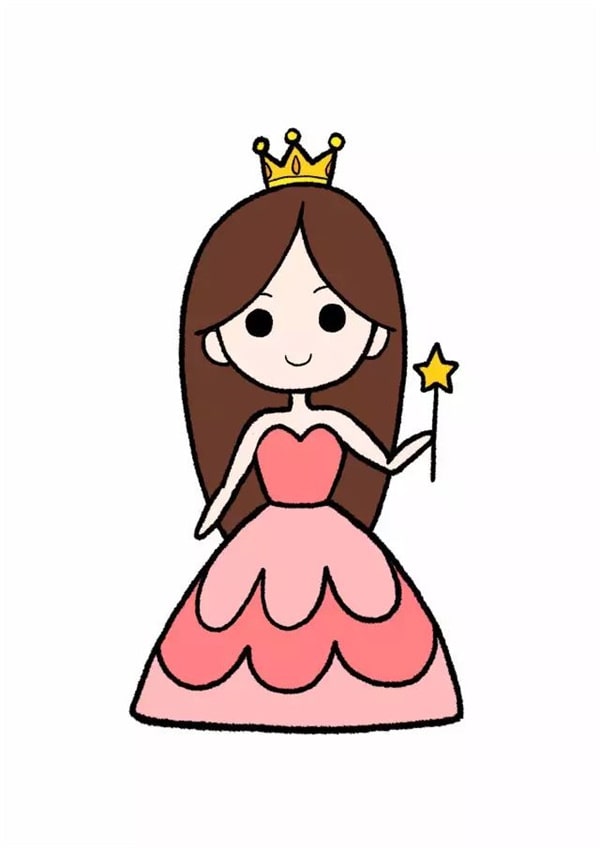 美丽动人的公主简笔画图片教程