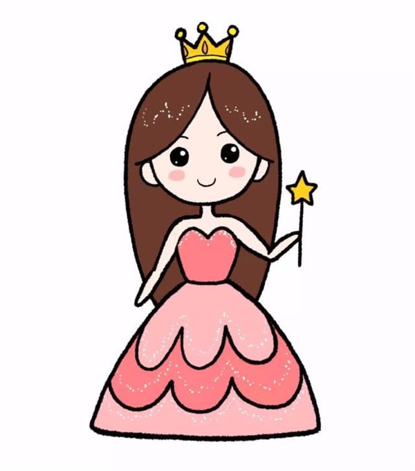 美丽动人的公主简笔画图片教程