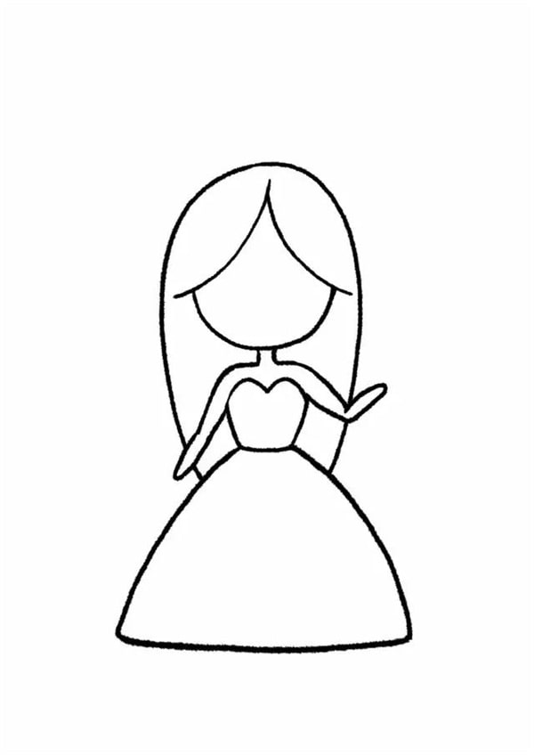 美丽动人的公主简笔画图片教程
