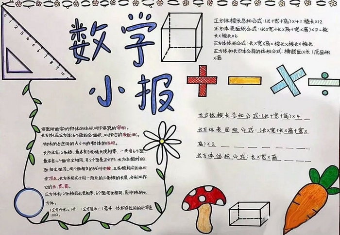 小学六年级数学手抄报图片