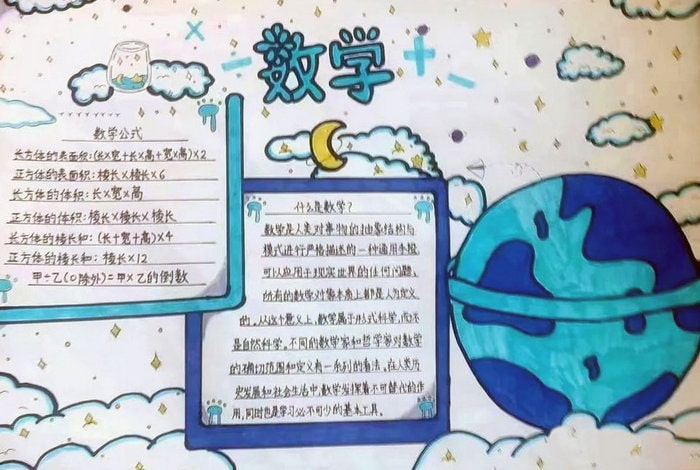 小学六年级数学手抄报图片