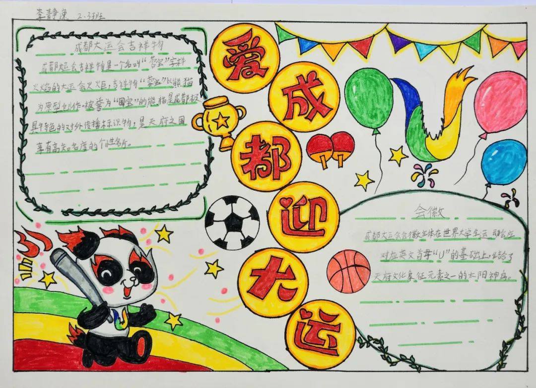 “爱成都 迎大运”成都大运会手抄报图片二年级（12p）