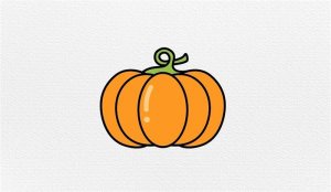 南瓜简笔画图片教程简单又好看