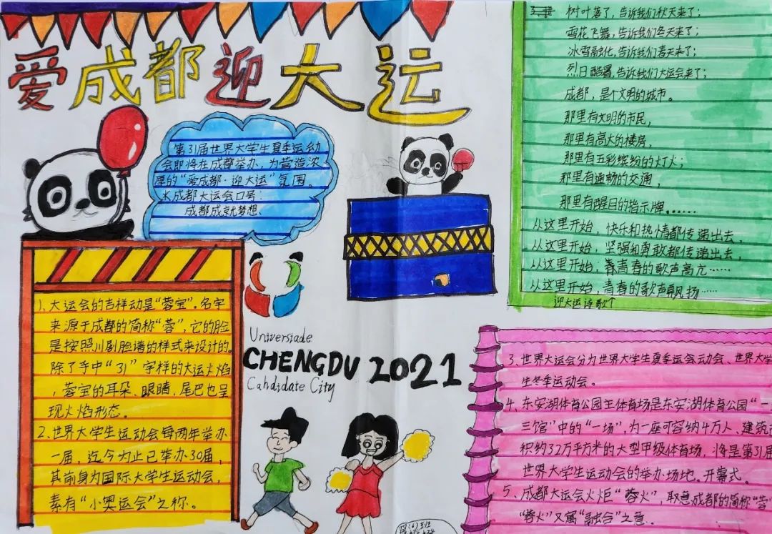 “爱成都 迎大运”成都大运会手抄报图片四年级