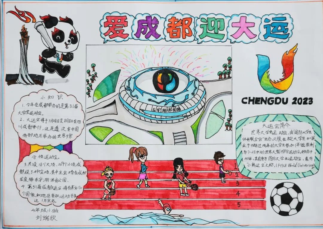 “爱成都 迎大运”成都大运会手抄报图片四年级
