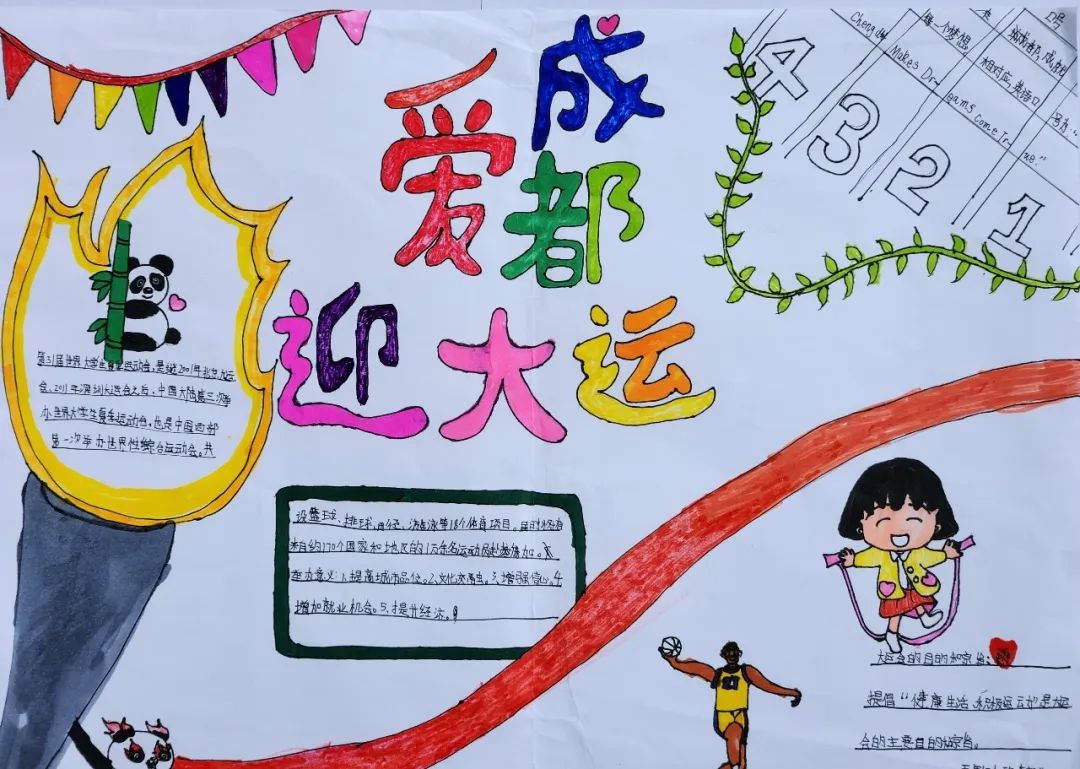 “爱成都 迎大运”成都大运会手抄报图片五年级
