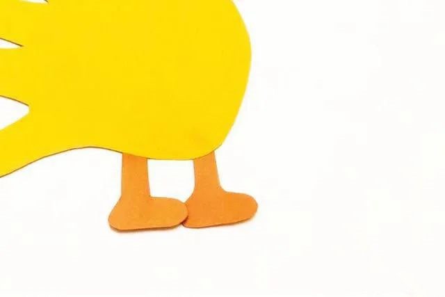 简单手工制作小动物：手印拼贴画鸭子