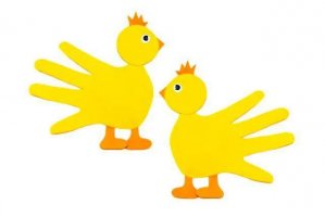 简单手工制作小动物：手印拼贴画鸭子(步骤图解