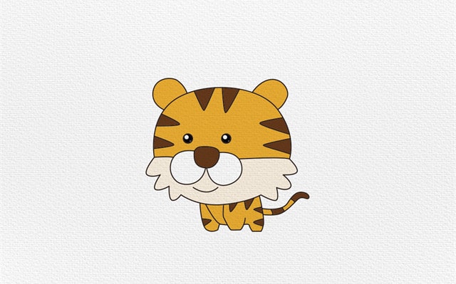 小老虎简笔画图片教程简单又漂亮