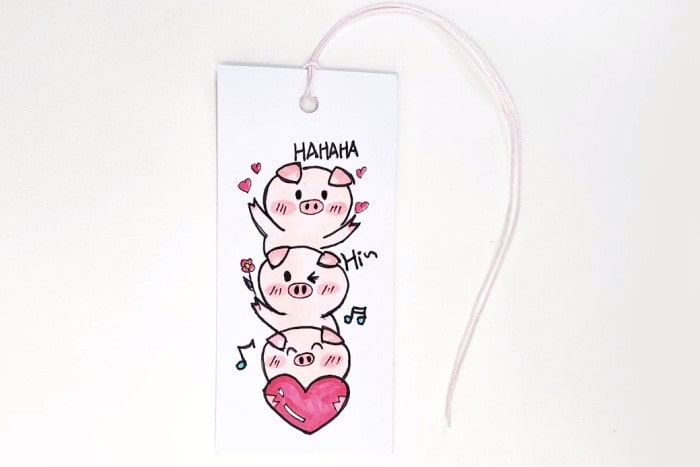 三只小猪书签的制作方法