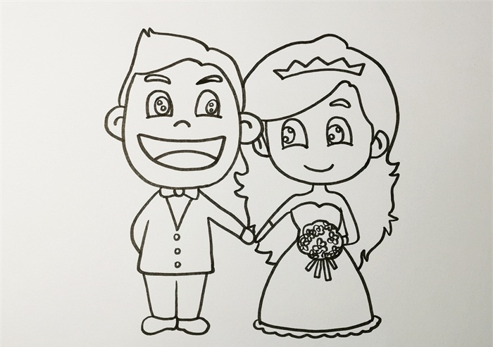 新娘和新郎简笔画怎么画图片教程